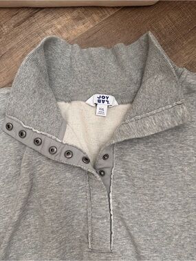 JoyLab Light Gray Snap-Front Funnel Neck Pullover